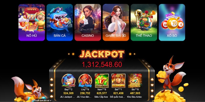 Sản phẩm game đa dạng từ nhiều nhà cung cấp game hàng đầu